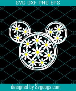 Mickey Head Daisies Svg, For T-shirts Svg, Disney Spring Svg