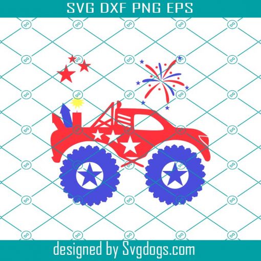 Monster Truck Svg, Fireworks Svg, Fourth Of July Svg, Truck Svg, July 4th Svg