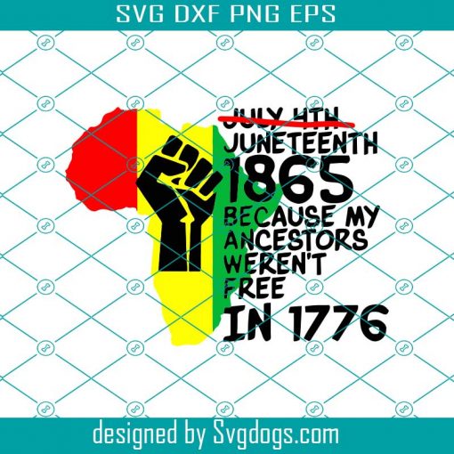 Juneteenth Day Svg, Juneteenth Day My Ancestors Werent Free In 1776 Svg, July 4th Black African Hands American Pride Gift Black Lives Matter Svg