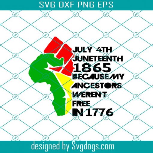 1776 July 4th Black African Hands Svg, Juneteenth Day My Ancestors Werent Free In 1776 Svg, Juneteenth Svg