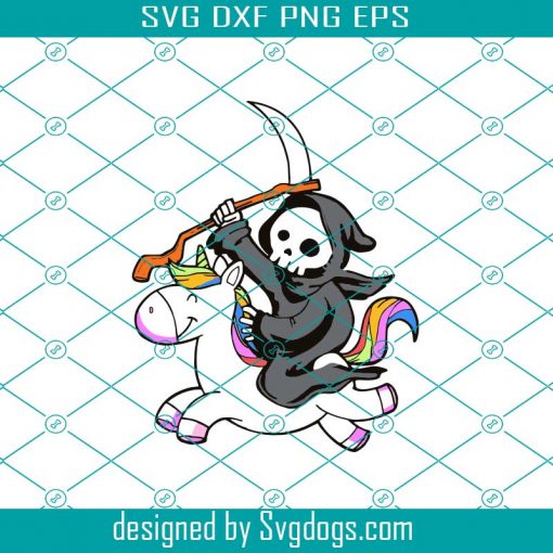 Unicorn With Death Svg, Halloween Svg, Unicorn Svg, Death Svg