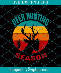Vintage Deer Svg, Deer Hunting Season Svg, Retro Vintage Distressed Design Svg