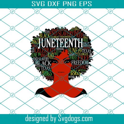 Black Women Natural Hair Afro Word Art Juneteenth Svg, Juneteenth Svg, Black Women Svg