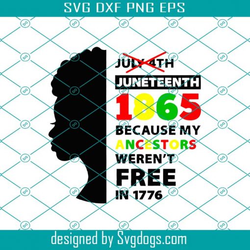 Black Lives Matter Svg, Juneteenth Svg, Juneteenth My Ancestors Werent Free In 1776 Slavery July 4th Black African American Pride Black Lives Matter Svg