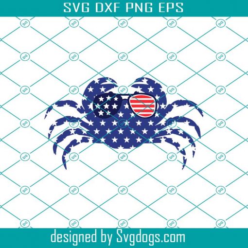 Crab Svg, 4th Of July Svg, Fourth Of July Svg, Glasses Svg, Independence Day Svg, Fourth July Svg