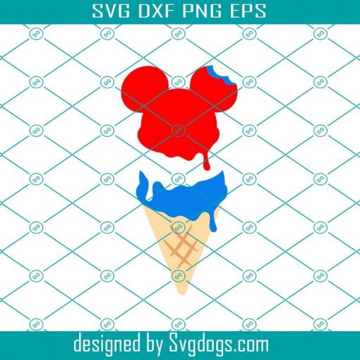 Mickey Ice Cream Svg, 4th Of July Svg, Independence Day Svg, American Flag Svg