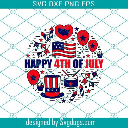 Happy 4th Of July Svg, USA Holiday Svg, 4th Of July Svg, Independence Day Svg