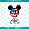 Minnie Mouse USA Flag Glasses Svg, Minnie Mouse Svg, The 4th Of July Svg, Disney Svg