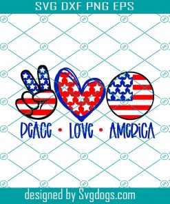 Peace Love America Svg, July 4th Svg, America Svg, USA Svg