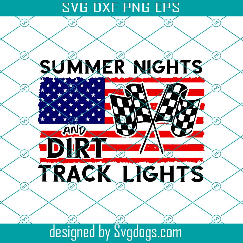 Summer Nights Dirt Track Lights Racing Motocross Svg, Dirt Track Sublimation Svg, Summer Svg