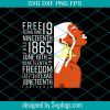Afro Women Juneteenth Svg, Black Lives Matter Svg, Free Since 1865 Svg, Black History Svg