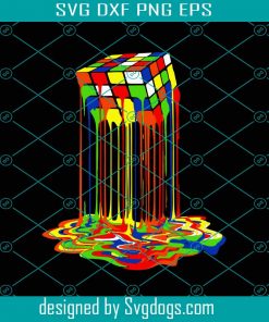 Melted Rubik’s Cube Svg, Rubik Svg, Awesome Graphic Melting Svg, Colourful Svg, 3-D Combination Puzzle Svg