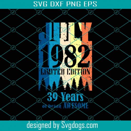 Birthday 1982 Svg, Retro Vintage July 1982 Svg, Im Not Old Im Classic Svg