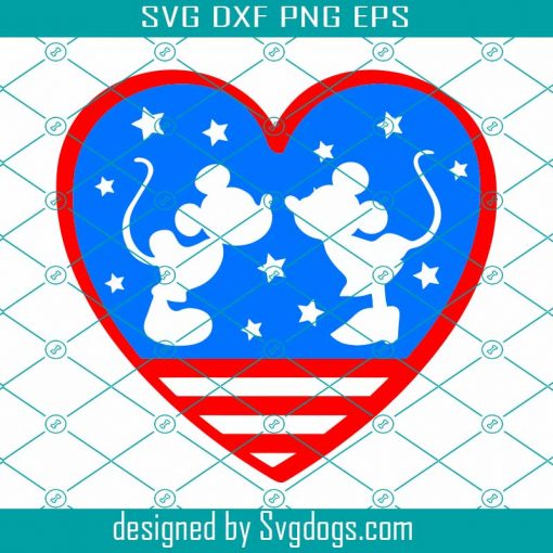 Disney Love Heart Svg, 4th Of July Svg, Independence Day Svg, Memorial Day Svg