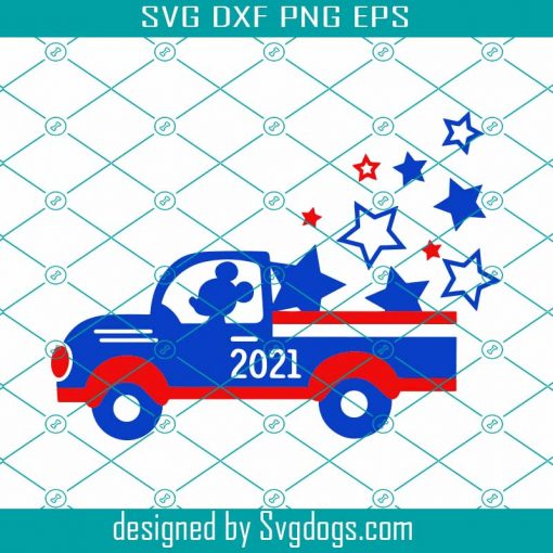 Mickey Truck Svg, 4th Of July Svg, Independence Day Svg, Memorial Day Decor Svg