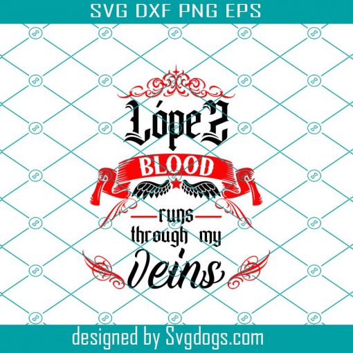 Lopez Blood Runs Through My Veins Svg, En Español Svg, Apellido Lopez Svg, Lopez Family Svg