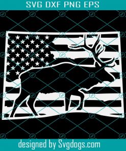 Wyoming USA Flag Deer Elk Hunting Svg, Archery Svg, Deer Svg, Deer Svg, Elk Svg, Deer Hunters Svg