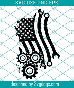 Mechanic American Flag Svg, Car Mechanic American Flag Svg, Mechanic Svg, Wrench Flag Svg, 4th Of July Svg