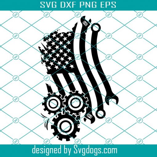 Mechanic American Flag Svg, Car Mechanic American Flag Svg, Mechanic Svg, Wrench Flag Svg, 4th Of July Svg