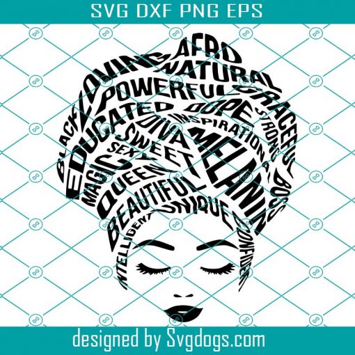 African American Svg, Melanin Black Queen Svg, Afro Hair Words Svg