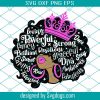 Afro Queen Svg, Afro Girl Svg, Afro Woman Svg, Hair Words Svg