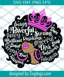 Afro Queen Svg, Afro Girl Svg, Afro Woman Svg, Hair Words Svg