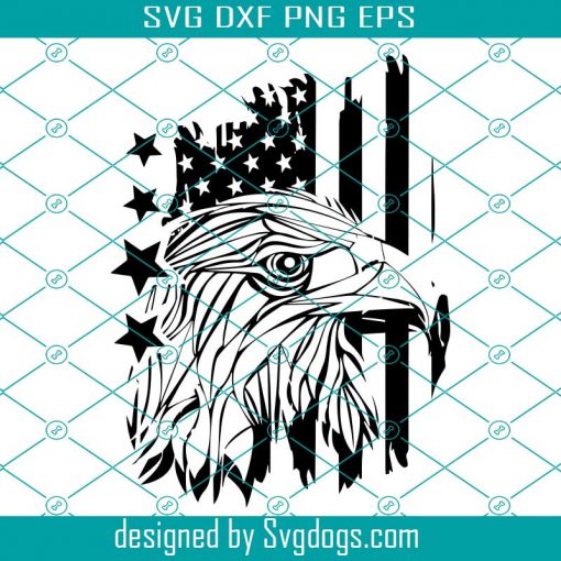 Eagle Through Flag Svg, American Flag Eagle Svg, Fourth Of July Svg, Distressed American Flag Svg