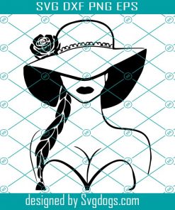 Sexy Woman With Hat And Long Braid Svg, Girl Svg, Mom Svg