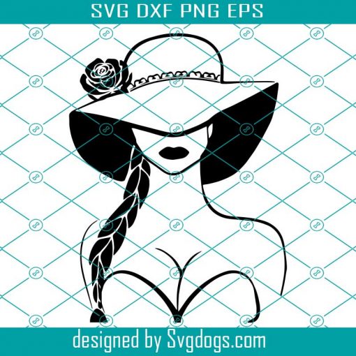 Sexy Woman With Hat And Long Braid Svg, Girl Svg, Mom Svg