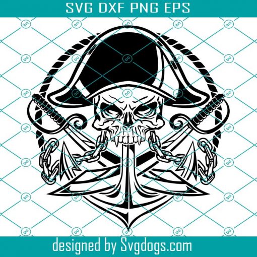 Pirate Svg, Flag Crossbones Jolly Roger Pirates Skull And Bones Svg, Skull Anchor Svg