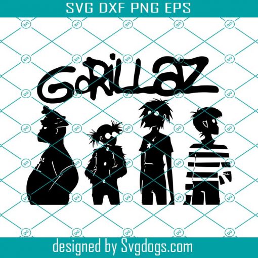 Gorillaz Svg. Gorillaz Band Colour Color Svg, Trending Svg