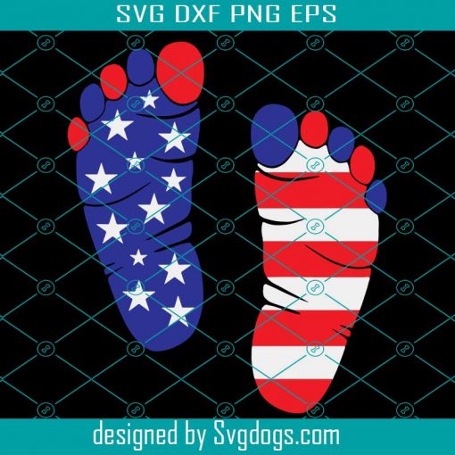 4th Of July Footprint Svg, Independence Day Svg, Fourth Of July Svg, American Flag Svg, Patriotic Svg