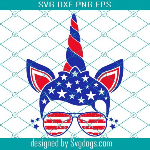 Unicorn Svg, 4th Of July Svg, Patriotic Svg, Fourth Of July Svg, Unicorn Face Svg, Independence Day Svg