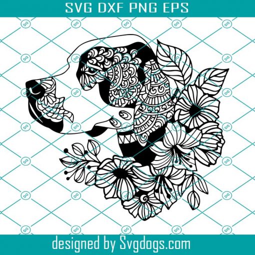 German Svg, Shorthaired Svg, Pointer Svg, Head Svg, Flowers Svg, Mandala Svg, Hunting Dog Svg