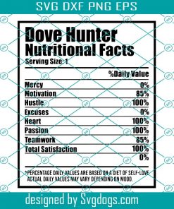 Funny Dove Hunting Svg Nutrition Facts, Dove Svg, Bird Hunting Svg, Dove Bird Hunters Svg
