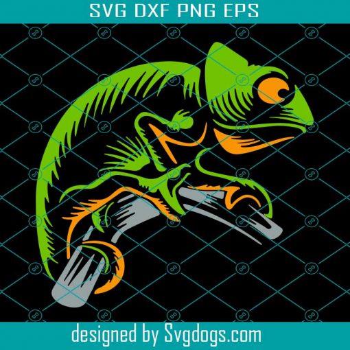 Chameleon DXF, Chameleon Silhouette Svg, Chameleon Svg, Chameleon Cameo Svg