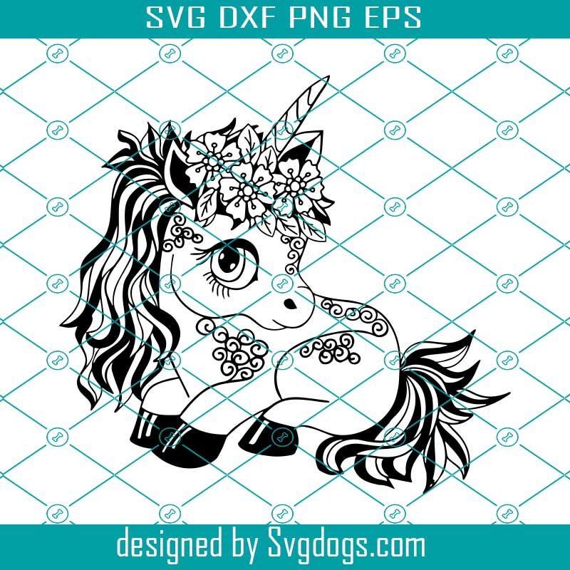 Download Floral Unicorn Svg Cartoon Unicorn Svg Cute Unicorn Svg Svgdogs