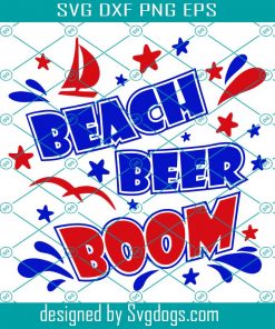 4th Of July Svg, Beach Beer Boom Svg, Red Blue White Svg, USA Svg, Patriotic USA Svg, Iron On Svg