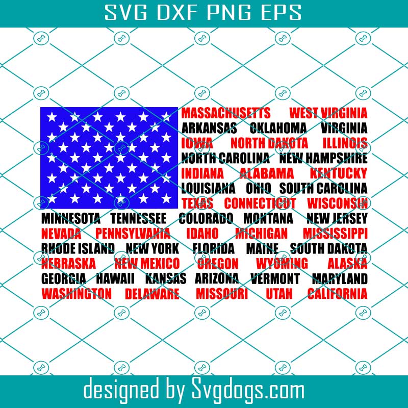 Download 50 States Flag Svg I Pledge Allegiance To The Flag Svg American Flag Svg United States Flag With States Svg 4th Of July Svg Svgdogs