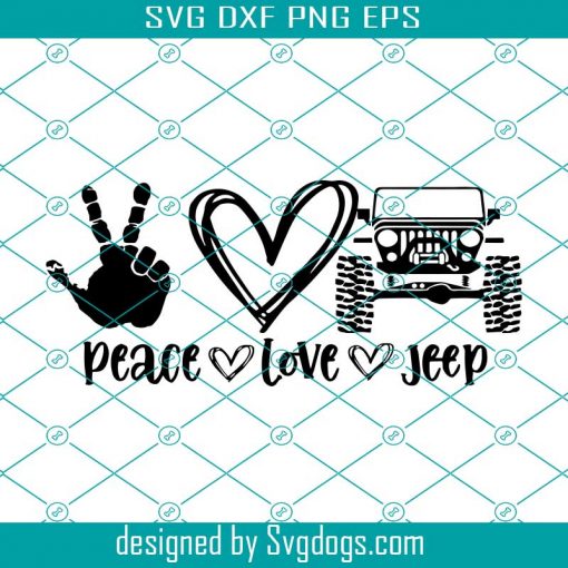 Peace Love Jeep Svg, Jeep Silhouette Svg, Amarican Flag Jeep Svg, Car Svg