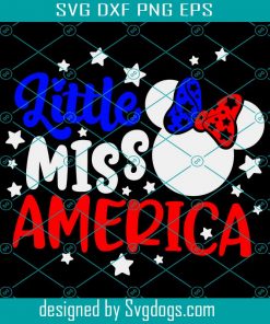 Little Miss America Svg, Minnie USA Flag Svg, Minnie America Svg, Minnie Stars Stripes Svg, 4th Of July Minnie Svg