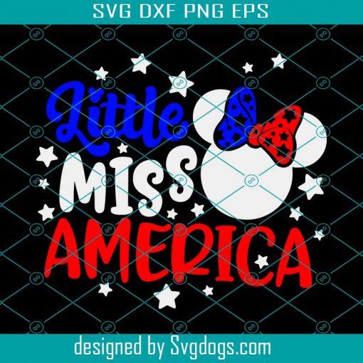 Little Miss America Svg, Minnie USA Flag Svg, Minnie America Svg, Minnie Stars Stripes Svg, 4th Of July Minnie Svg