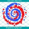 Firework Svg, Red White Blue Tai Dye T-shirt Design Svg, Patriotic USA Digital Files Ready To Use With Printer Svg
