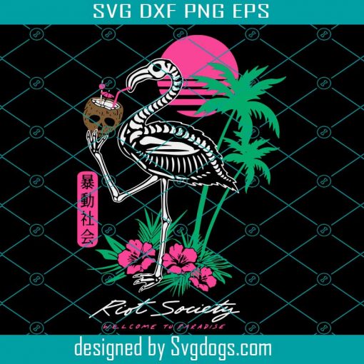 Riot Society Welcome To Paradise Svg, Trending Svg, Sleeve Graphic Svg, Flamingo Svg, Flamingo Riot Society Svg, Society Japan Svg