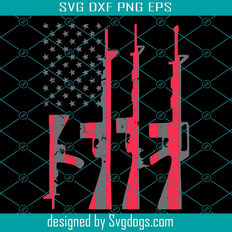 American Gun Flag Svg, America 4th Of July Patriotic Svg, American Svg, 4th Of July Svg, Fourth Of July Svg