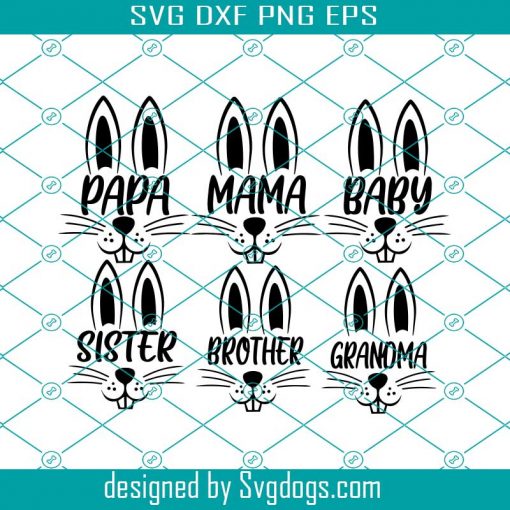 Easter Family Bunny Svg Bundle, Mama Bunny Svg, Easter Svg Bundle, Happy Easter Svg, Easter Svg Kids, Easter Bunny Svg