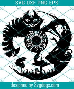 Alice Svg, Alice In Wonder Svg, Alice And Cat svg, Wonderland Svg, Cat Svg, Clock Svg, Steam Pank Svg