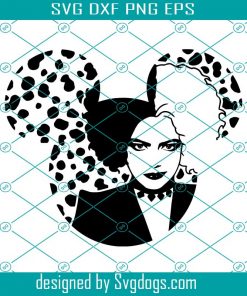 Cruella De Vil Svg, Cruella Disney Ears Svg, Cruella SVG