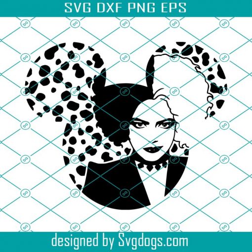 Cruella De Vil Svg, Cruella Disney Ears Svg, Cruella SVG