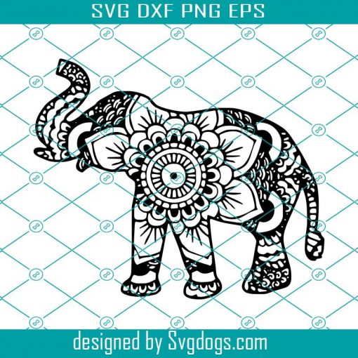 Elephant Mandala Svg, Files For Silhouette Files For Cricut Svg, Flower Svg